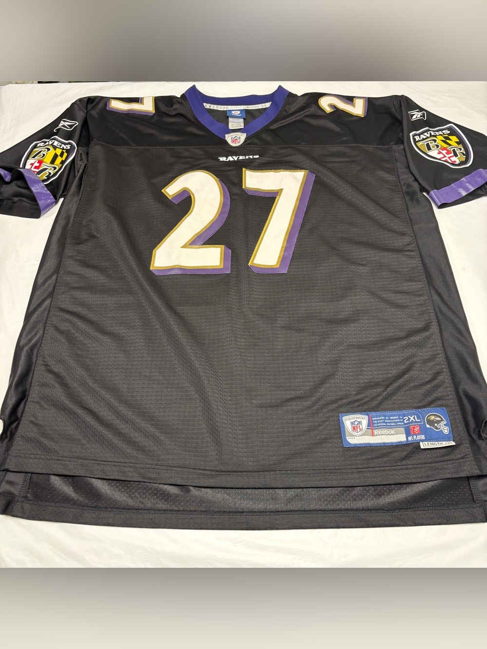 Ray Rice #27 Reebok Jersey Baltimore Ravens Black Men’s 2XL Length +2